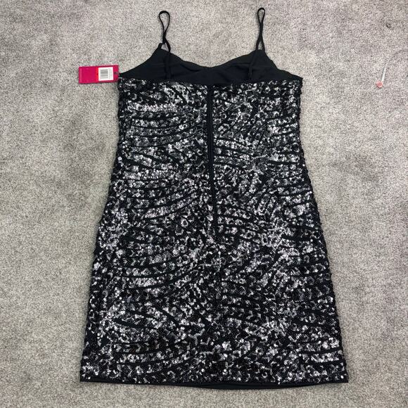 NWT! Vince Camuto Sapphire Sheen F1 Rich Black Dress XS - Picture 9 of 10